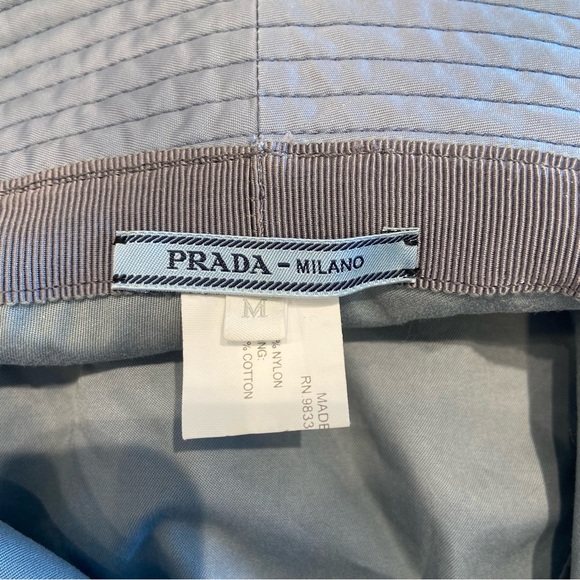 $695 EUC Prada Re-Nylon Bucket Hat Cornflower Blue Size M - Picture 5 of 14